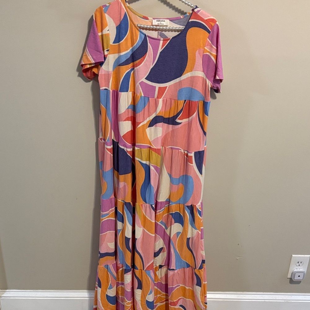Zenana Multicolor Maxi Dress size large